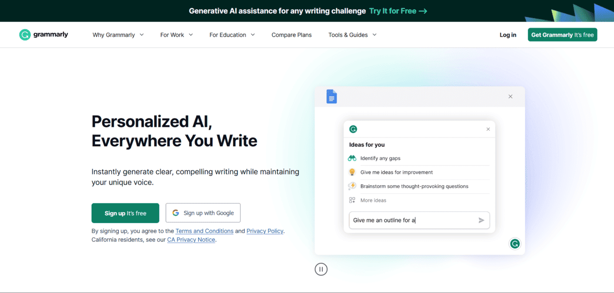 Grammarly - AI Tools for Students
